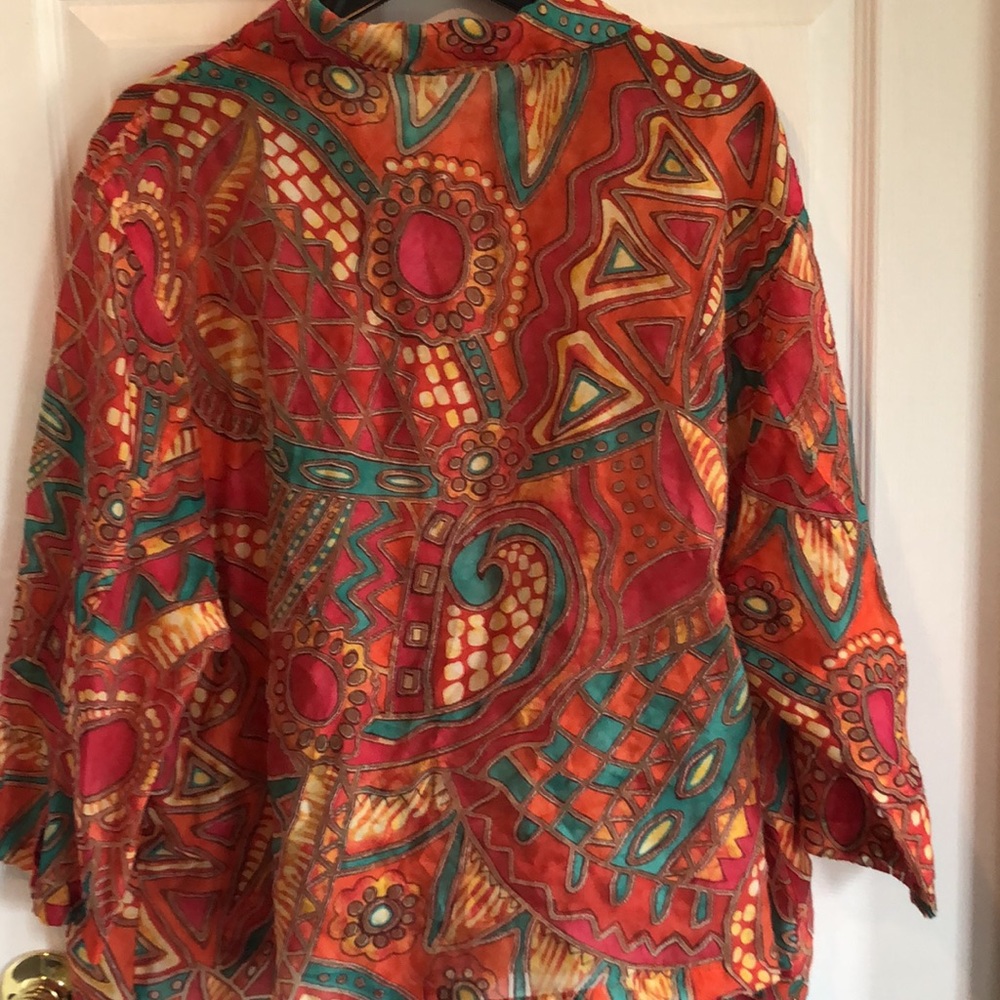 Toni Morgan 3x button down patterned shell - Picture 5 of 6